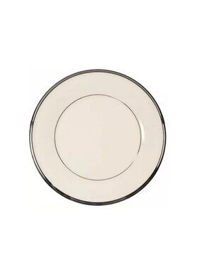 Lenox China Solitaire Ivory Platinum Lot of 2 Salad Plates 8-1/8 in EUC